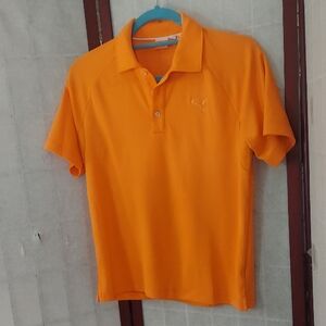 Puma Polo Men's Performance Golf Shirt Orange Mint Cool Cell Dri Fit SZ S